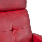 Fauteuil Club Inclinable avec Dossier en Faux Cuir, Noir / Blanc / Rouge, Monoplace