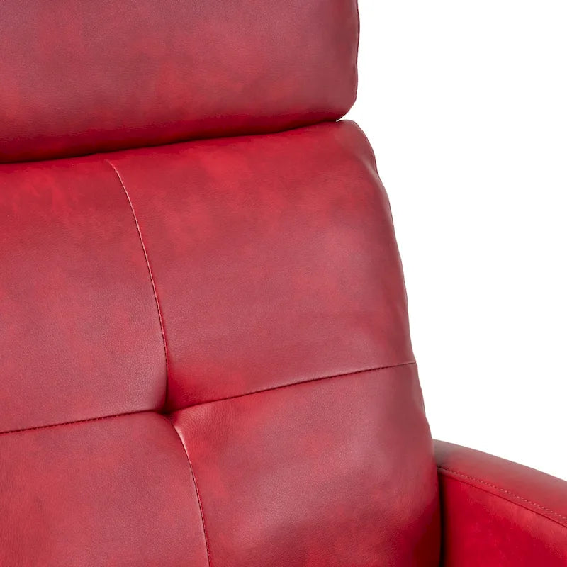 Fauteuil Club Inclinable avec Dossier en Faux Cuir, Noir / Blanc / Rouge, Monoplace
