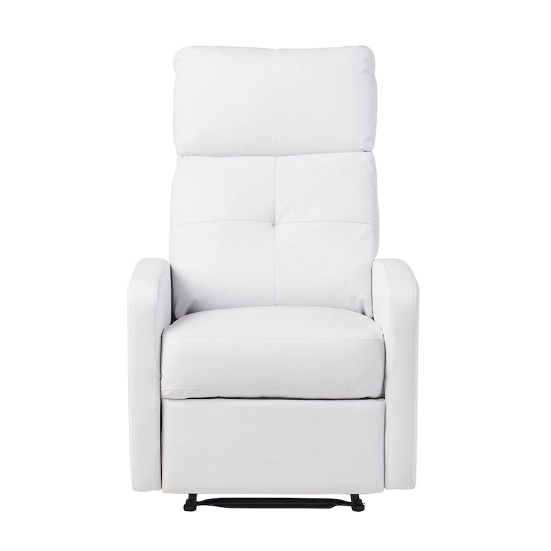 Fauteuil Club Inclinable avec Dossier en Faux Cuir, Noir / Blanc / Rouge, Monoplace