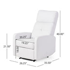 Fauteuil Club Inclinable avec Dossier en Faux Cuir, Noir / Blanc / Rouge, Monoplace