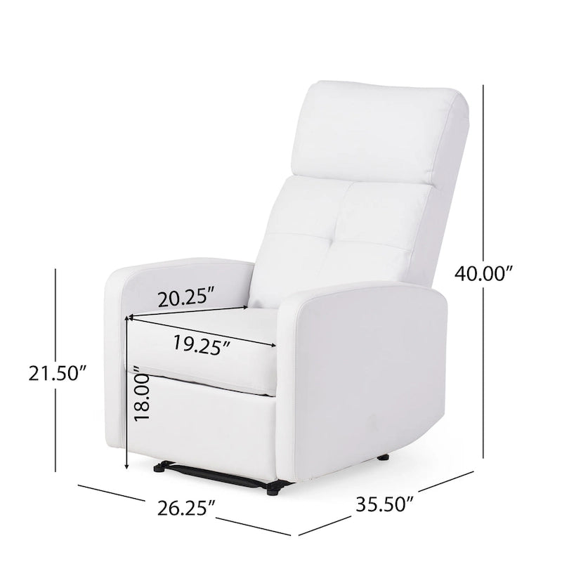 Fauteuil Club Inclinable avec Dossier en Faux Cuir, Noir / Blanc / Rouge, Monoplace