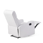 Fauteuil Club Inclinable avec Dossier en Faux Cuir, Noir / Blanc / Rouge, Monoplace