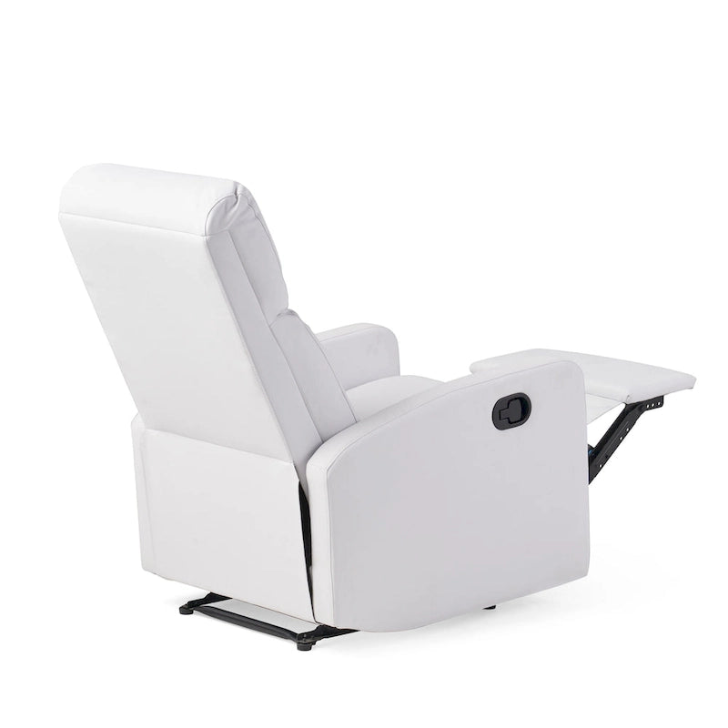 Fauteuil Club Inclinable avec Dossier en Faux Cuir, Noir / Blanc / Rouge, Monoplace