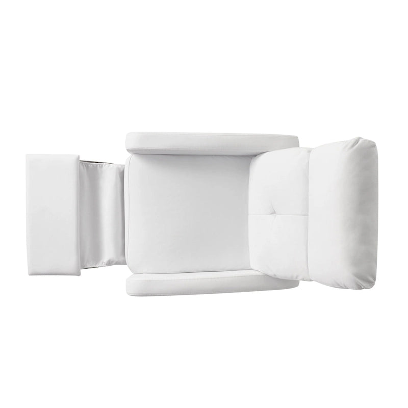 Fauteuil Club Inclinable avec Dossier en Faux Cuir, Noir / Blanc / Rouge, Monoplace