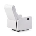 Fauteuil Club Inclinable avec Dossier en Faux Cuir, Noir / Blanc / Rouge, Monoplace