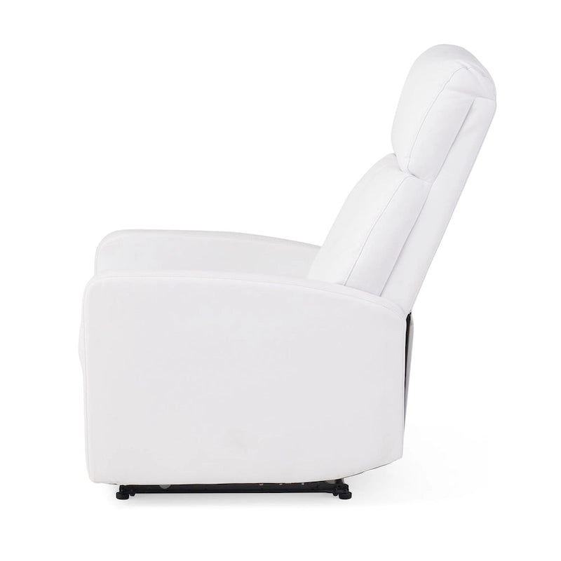 Fauteuil Club Inclinable avec Dossier en Faux Cuir, Noir / Blanc / Rouge, Monoplace