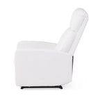 Fauteuil Club Inclinable avec Dossier en Faux Cuir, Noir / Blanc / Rouge, Monoplace