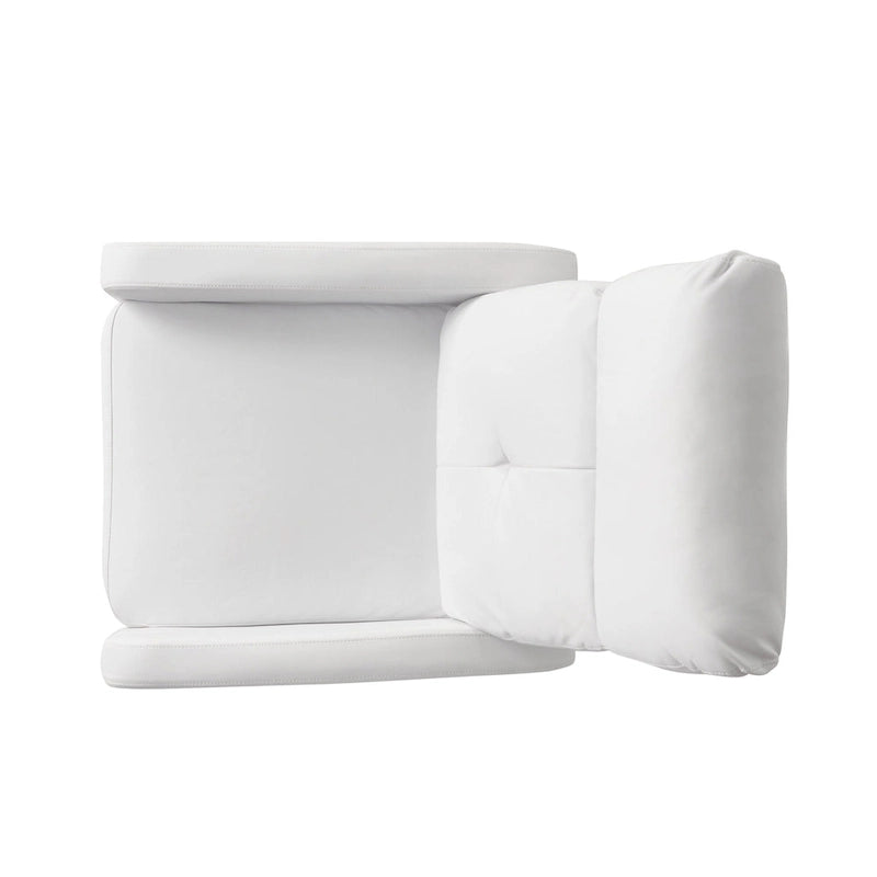 Fauteuil Club Inclinable avec Dossier en Faux Cuir, Noir / Blanc / Rouge, Monoplace