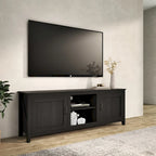 Meuble TV industriel noir avec rangement, compatible avec les téléviseurs jusqu'à 60 po.