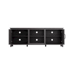 Meuble TV industriel noir avec rangement, compatible avec les téléviseurs jusqu'à 60 po.