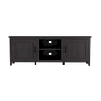 Meuble TV industriel noir avec rangement, compatible avec les téléviseurs jusqu'à 60 po.