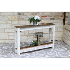 Console en bois recyclé blanc, 46 po, entrée 1 personne