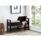 Banc à chaussures espresso avec coussin, 1 place