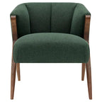 Fauteuil d'appoint du milieu du siècle, pieds Wishbone, siège simple – Vert / Crème