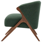 Fauteuil d'appoint du milieu du siècle, pieds Wishbone, siège simple – Vert / Crème