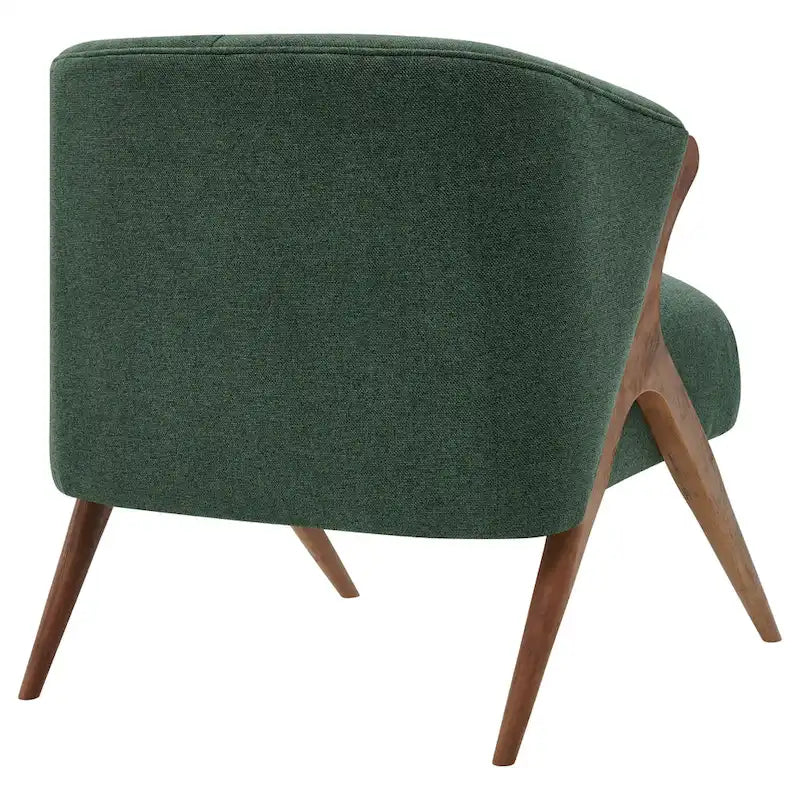 Fauteuil d'appoint du milieu du siècle, pieds Wishbone, siège simple – Vert / Crème