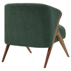 Fauteuil d'appoint du milieu du siècle, pieds Wishbone, siège simple – Vert / Crème