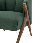Fauteuil d'appoint du milieu du siècle, pieds Wishbone, siège simple – Vert / Crème