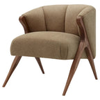 Fauteuil d'appoint du milieu du siècle, pieds Wishbone, siège simple – Vert / Crème