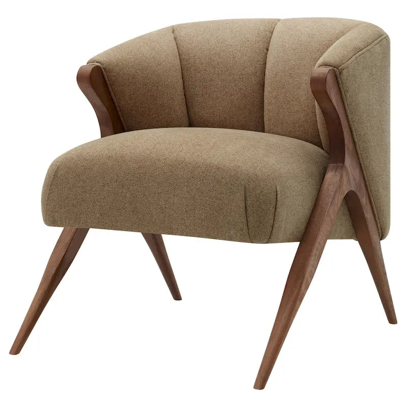 Fauteuil d'appoint du milieu du siècle, pieds Wishbone, siège simple – Vert / Crème
