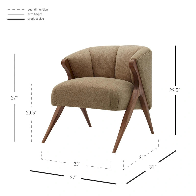 Fauteuil d'appoint du milieu du siècle, pieds Wishbone, siège simple – Vert / Crème