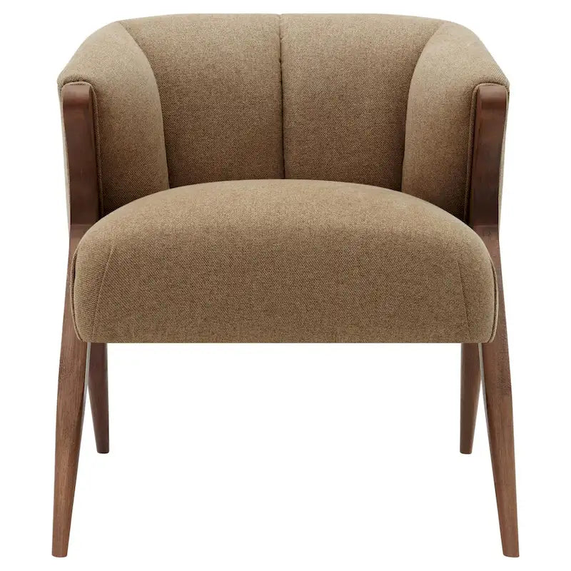 Fauteuil d'appoint du milieu du siècle, pieds Wishbone, siège simple – Vert / Crème
