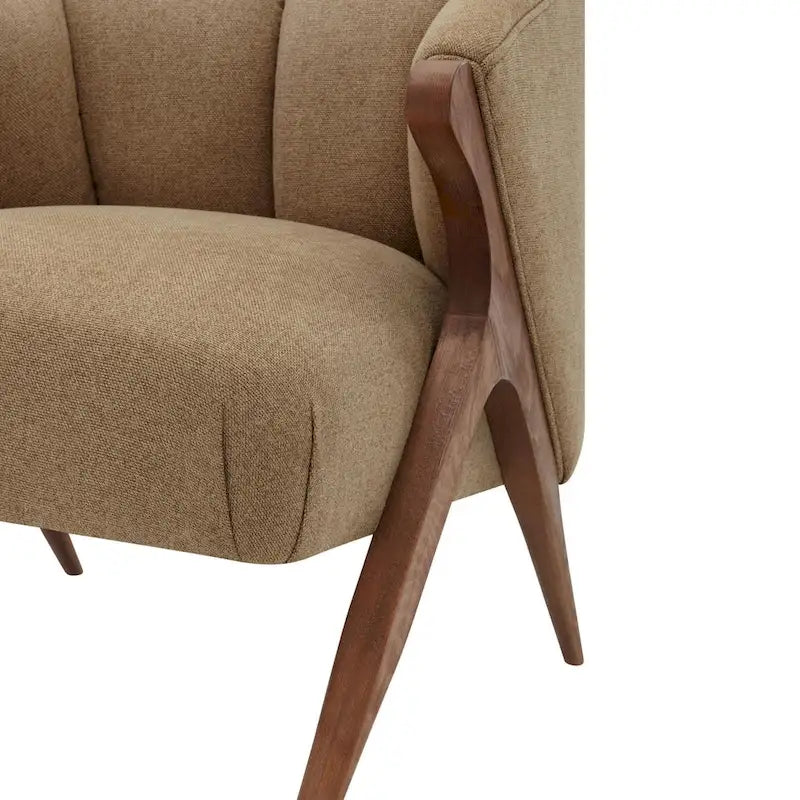 Fauteuil d'appoint du milieu du siècle, pieds Wishbone, siège simple – Vert / Crème