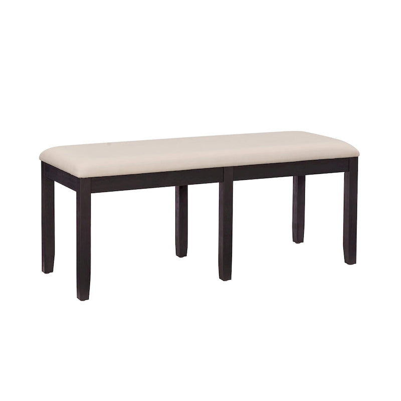 Banquette de salle à manger sans dossier, anthracite foncé/beige ou gris cérusé/gris, rembourrée, 2 places