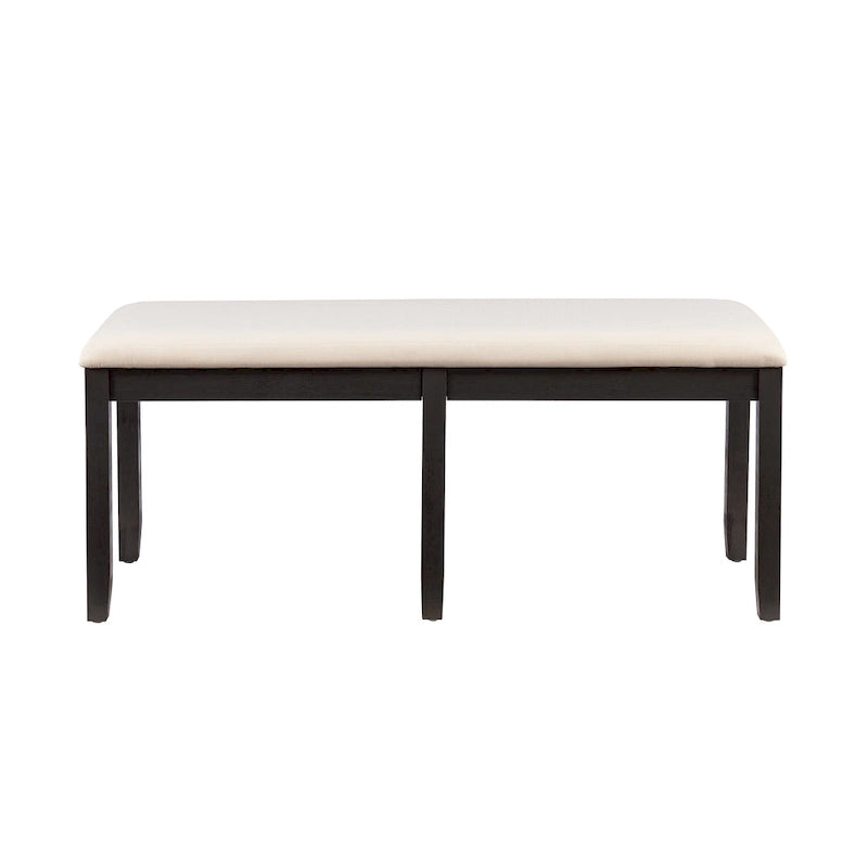 Banquette de salle à manger sans dossier, anthracite foncé/beige ou gris cérusé/gris, rembourrée, 2 places
