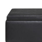 Pouffe de rangement rectangulaire Mid-Century avec plateau amovible, aspect vieilli, 1 place