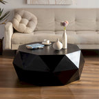 Table basse rétro à motifs en relief, blanc/chêne/noir, bois de sapin, aucun assemblage, 1 personne