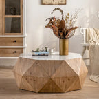 Table basse rétro à motifs en relief, blanc/chêne/noir, bois de sapin, aucun assemblage, 1 personne