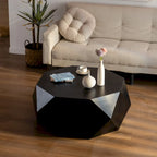Table basse rétro à motifs en relief, blanc/chêne/noir, bois de sapin, aucun assemblage, 1 personne