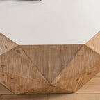 Table basse rétro à motifs en relief, blanc/chêne/noir, bois de sapin, aucun assemblage, 1 personne