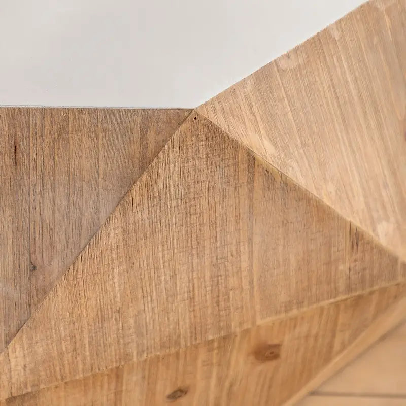 Table basse rétro à motifs en relief, blanc/chêne/noir, bois de sapin, aucun assemblage, 1 personne