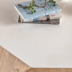 Table basse rétro à motifs en relief, blanc/chêne/noir, bois de sapin, aucun assemblage, 1 personne