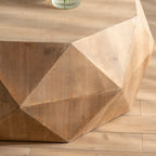 Table basse rétro à motifs en relief, blanc/chêne/noir, bois de sapin, aucun assemblage, 1 personne