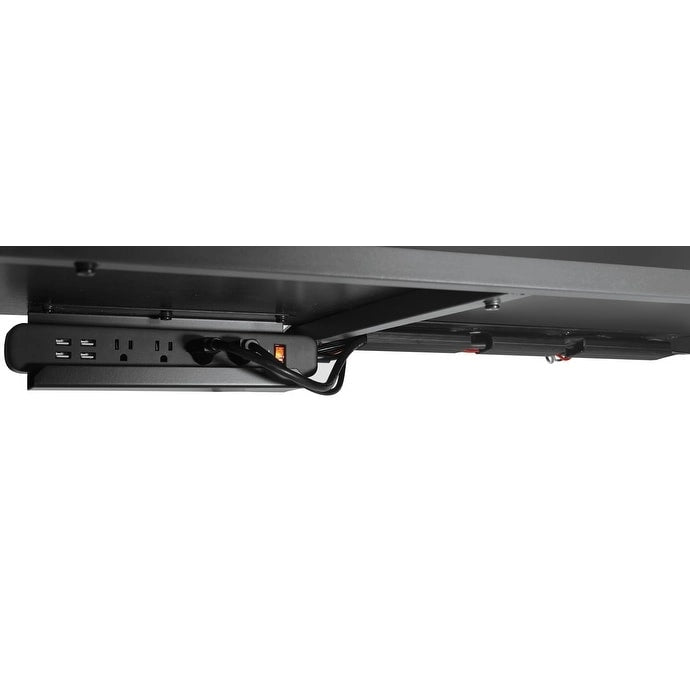 Bureau de jeu noir/rouge avec étagère pour écran, utilisateur unique, cadre en acier