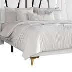 Lit panneau mural en velours blanc avec bandes acryliques, Queen/King