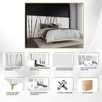 Lit panneau mural en velours blanc avec bandes acryliques, Queen/King