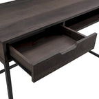 Bureau blanc/marron avec tiroir et étagère, pour une personne