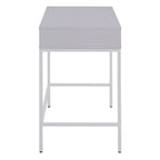 Bureau blanc/marron avec tiroir et étagère, pour une personne