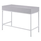 Bureau blanc/marron avec tiroir et étagère, pour une personne