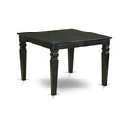 Ensemble de salle à manger 7 pièces avec table à rallonge papillon et 6 chaises, Cerisier noir / Blanc lin, 6 places