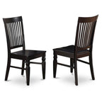 Ensemble de salle à manger 7 pièces avec table à rallonge papillon et 6 chaises, Cerisier noir / Blanc lin, 6 places