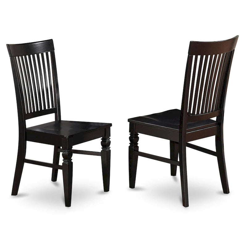 Ensemble de salle à manger 7 pièces avec table à rallonge papillon et 6 chaises, Cerisier noir / Blanc lin, 6 places