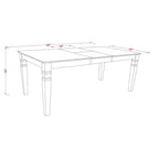 Ensemble de salle à manger 7 pièces avec table à rallonge papillon et 6 chaises, Cerisier noir / Blanc lin, 6 places