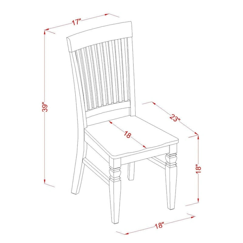 Ensemble de salle à manger 7 pièces avec table à rallonge papillon et 6 chaises, Cerisier noir / Blanc lin, 6 places