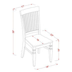 Ensemble de salle à manger 7 pièces avec table à rallonge papillon et 6 chaises, Cerisier noir / Blanc lin, 6 places