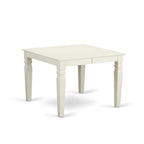 Ensemble de salle à manger 7 pièces avec table à rallonge papillon et 6 chaises, Cerisier noir / Blanc lin, 6 places